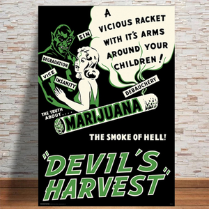 DEVILS HARVEST MARIJUANA RETRO POSTER 493