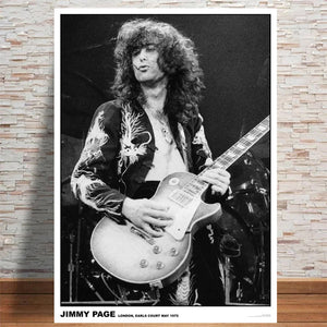 JIMMY PAGE EARLS COURT 1975 POSTER black and white 627