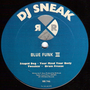 DJ SNEAK | BLUE FUNK 3 - 12 - US - GENERIC RECORD COMPANY SLEEVE