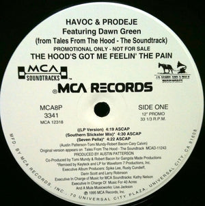 HAVOC AND PRODEJE | HOOD'S GOT ME FEELIN THE PAIN 12 - US PROMO - GENERIC SLEEVE WITH HYPE STICKER