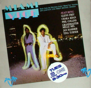 SOUNDTRACK | MIAMI VICE - NZ / AUS - STICKER ON COVER - BIT ROUGH