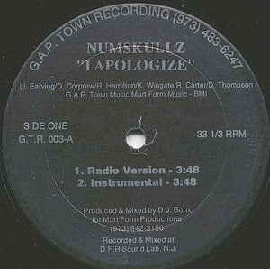 NUMSKULLZ | I APOLOGIZE - 12 - GENERIC SLEEVE