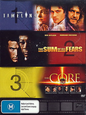 MOVIE ACT | TIMELINE / SUM OF ALL FEARS / CORE (3 DVD)