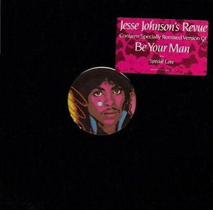 JESSE JOHNSON'S REVUE | BE YOUR MAN 12 - US PROMO - GENERIC SLEEVE WITH HYPE STICKER - BLACK TRANSLUCENT VINYL