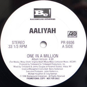AALIYAH | ONE IN A MILLION 12 - US PROMO - GENERIC SLEEVE WITH STICKER