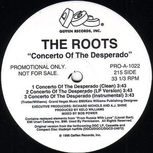ROOTS | CONCERTO OF THE DESPERADO / UNIVERSE AT WAR 12 PROMO - US PROMO - GENERIC SLEEVE