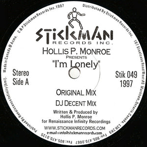 HOLLIS P MONROE | IM LONELY 12 - GENERIC WHITE SLEEVE