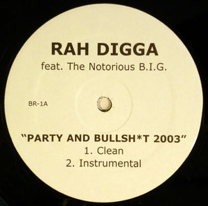 RAH DIGGA / FEATURING NOTORIOUS BIG | PARTY AND BULLSHIT 12 - US PROMO - GENERIC SLEEVE