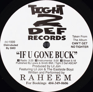 RAHEEM | IF U GONE BUCK / WHO U DOWN 4 - 12 - GENERIC SLEEVE