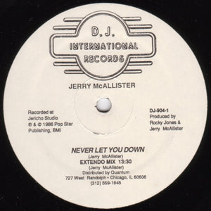 JERRY MCALLISTER | NEVER LET YOU DOWN 12 - US - GENERIC SLEEVE - WRITING ON ALBEL