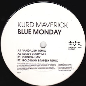 KURD MAVERICK | BLUE MONDAY 12 - UK TEST PRESSING - GENERIC RECORD COMPANY SLEEVE