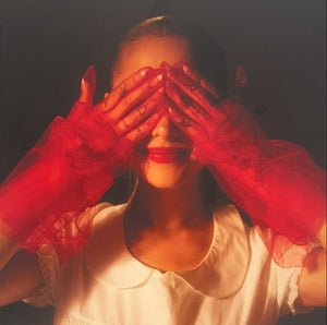 ARIANA GRANDE | ETERNAL SUNSHINE - HANDS OVER EYES COVER - RUBY RED WAX