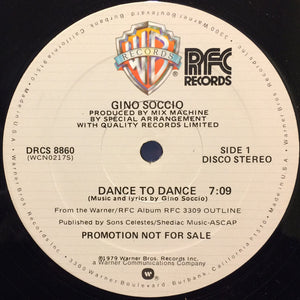 GINO SOCCIO | DANCER TO DANCE / VISITORS - 12 - COMPANY SLEEVE WITH FADED HYPE STICKER - PROMO
