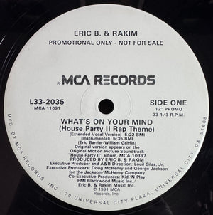ERIC B AND RAKIM | WHATS ON YOUR MIND - 12 - WHITE LABEL PROMO - GENERIC SLEEVE