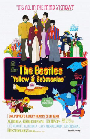 BEATLES 1968 YELLOW SUBMARINE TOUR ART PRINT 27 X 43CM POSTER