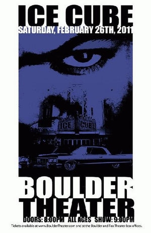 ICE CUBE BOULDER THEATRE 2011 POSTER RETRO A3 PRINT 27 X 43CM