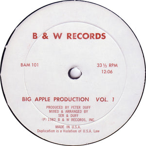 VARIOUS | BIG APPLE PRODUCTION VOL 1 - US - GENERIC SLEEVE