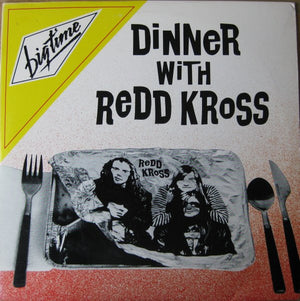 REDD KROSS | DINNER WITH - 2LP - WHITE LABEL PROMO - STICKER RESIDUE