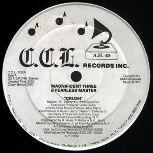 MAGNIFICENT THREE AND FEARLESS MASTER | CRUSH - 12 - GENERIC SLEEVE - LABEL STAINS