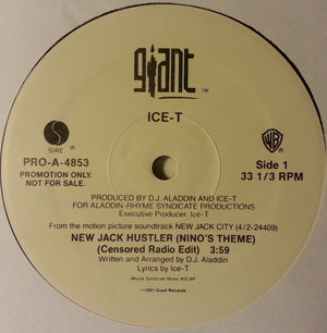 ICE T | NEW JACK HUSTLER 12 - US PROMO - CENSORED RADIO EDIT - GENERIC SLEEVE
