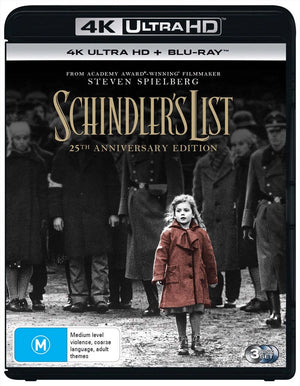 MOVIE BLU | SCHINDLERS LIST 25TH ANNIVERSARY EDITION (4K BLURAY)