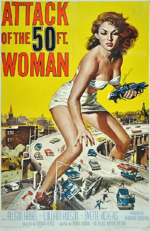 ATTACK OF THE 50 FOOT WOMAN 1958 REPRINT POSTER RETRO A3 PRINT 27 X 43CM