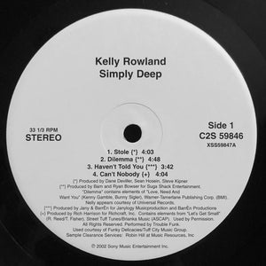 KELLY ROWLAND | SIMPLY DEEP - 2LP WHITE LABEL PROMO - GENERIC SLEEVE
