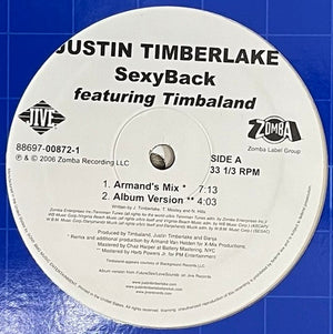 JUSTIN TIMBERLAKE | SEXYBACK (DANCE MIXES) - 12 - GENERIC SLEEVE WITH HYPE