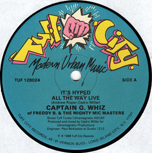 CAPTAIN G WHIZ | ALL THE WAY LIVE / GO G WHIZ 12 - US - GENERIC RECORD COMPANY SLEEVE
