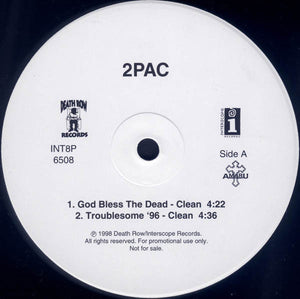 2PAC | GOD BLESS THE DEAD / TROUBLESOME 96 - 12 - US PROMO - GENERIC SLEEVE