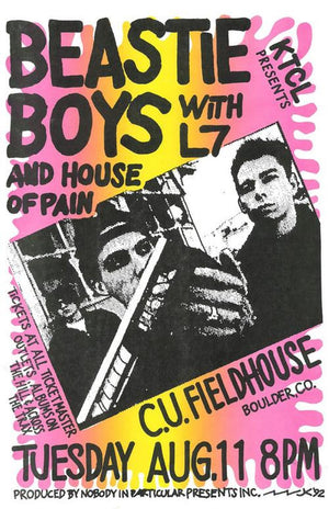 BEASTIE BOYS / L7 BOULDER CO 1992 27 X 43CM POSTER