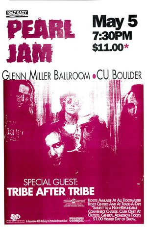 PEARL JAM BOULDER 1991  27 X 43CM POSTER
