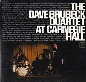 DAVE BRUBECK | AT CARNEGIE HALL - 2LP USA - ROUGH - SEAM SPLIT