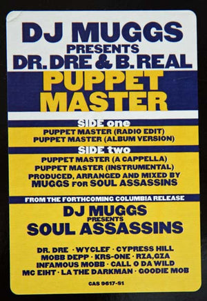 DR DRE / SOUL ASSASSINS / B REAL | PUPPET MASTER - 12 - GENERIC SLEEVE WITH HYPE