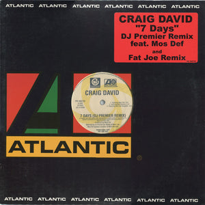 CRAIG DAVID | 7 DAYS REMIXES 12 - US PROMO - GENERIC RECORD COMPANY SLEEVE WITH HYPE STICKER - SLEEVE WEAR
