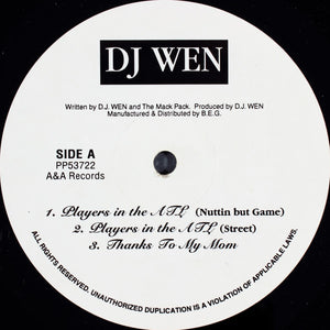 DJ WEN | PLAYERS IN THE ATL - 12 - GENERIC SLEEVE