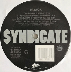 HIJACK | BADMAN IS ROBBIN' / HOLD NO HOSTAGE / DOOMSDAY OF RAP - 12 - COMPANY SLEEVE