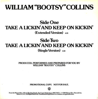 BOOTSY COLLINS | TAKE A LICKIN' AND KEEP ON KICKIN' - 12 - PROMO