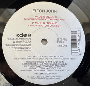 ELTON JOHN | MADE IN ENGLAND / BELIEVE - 12 - HYPE ON SHRINK