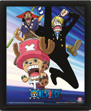 ONE PIECE STRAW HAT PIRATES 3D FRAMED LENTICULAR POSTER 10 X 8"