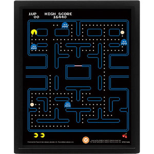 PAC MAN MAZE 10 X 8" 3D LENTICULAR POSTER (FRAMED)
