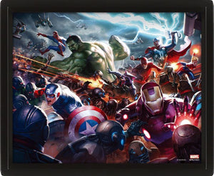 MARVEL FIGHT 3D LENTICULAR POSTER (FRAMED)  10 X 8"
