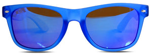 BLUE TRANSPARENT FRAME SUNNIES WOOD ARM