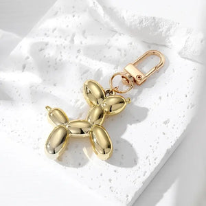 BALLOON DOG GOLD KEYRING