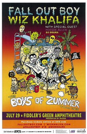 FALL OUT BOY WIZ KHALIFA POSTER A3 PRINT 27 X 43CM