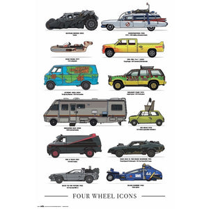 ICON CARS FOUR WHEEL DRIVE POP CULTURE POSTER 509