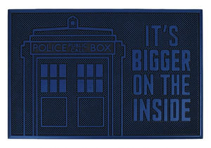 DR WHO TARDIS DOORMAT ITS BIGGER ON THE INSIDE 40x60cm