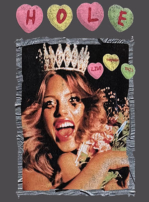 HOLE LIVE THROUGH THIS TEE CHARCOAL