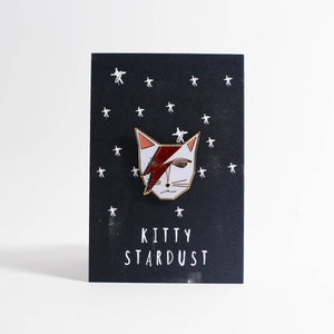 KITTY STARDUST BADGE PIN DAVID BOWIE CAT