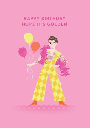 HAPPY BIRTHDAY HOPE ITS GOLDEN CARD HARRY STYLES